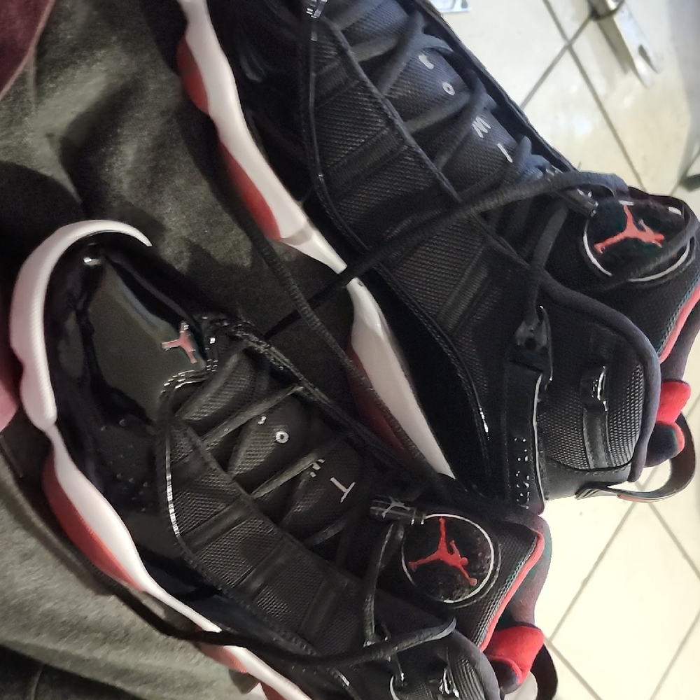 Jordan Black and Red Sneakers Ring 6